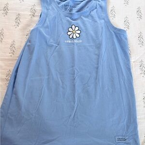 Life Is Good Light Blue Daisy Graphic Tank